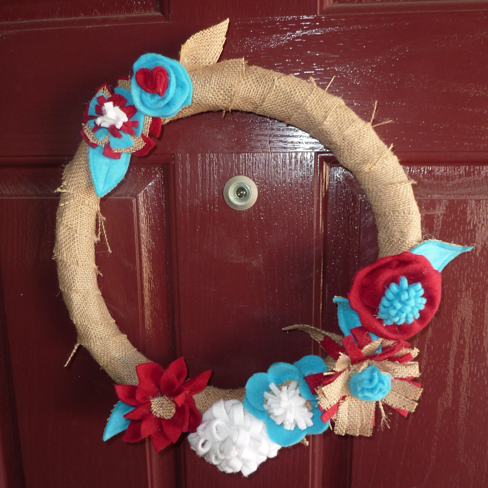 No time to be bored Flower Burlap Wreath for Spring