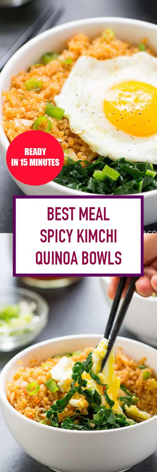 Ready in 15 Minutes! Best Meal Spicy Kimchi Quinoa Bowls Ready in 15 Minutes! Best Meal Spicy Kimchi Quinoa Bowls