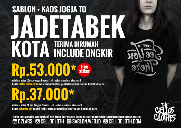 Harga sablon kaos JADETABEK Kota dari Jogja include ongkos kirim  Harga sablon kaos JAKARTA Kota dari Jogja include ongkos kirim  Harga sablon kaos DEPOK Kota dari Jogja include ongkos kirim  Harga sablon kaos TANGERANG Kota dari Jogja include ongkos kirim  Harga sablon kaos BEKASI Kota dari Jogja include ongkos kirim