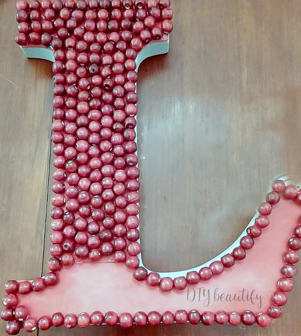fill in letter with beads