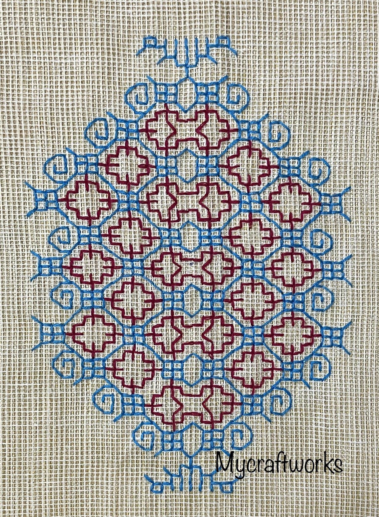 MY CRAFT WORKS Kasuti Embroidery motif 2 for cushion