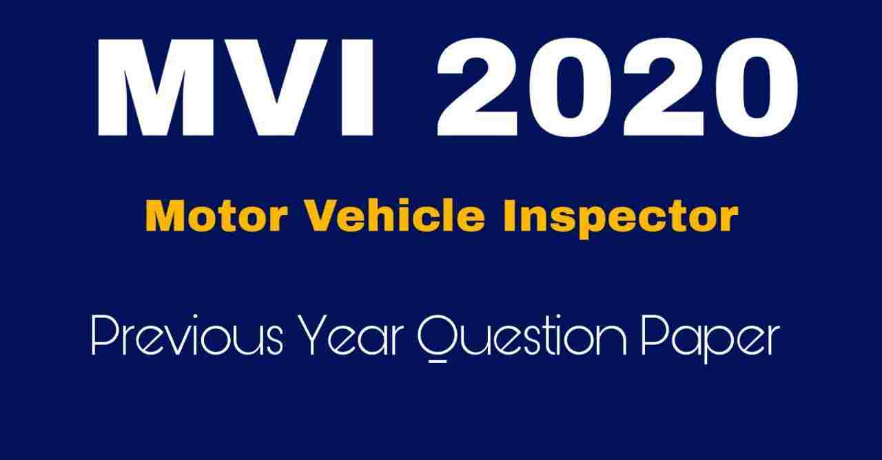 MVI 2020 Questions Papers PDF Download