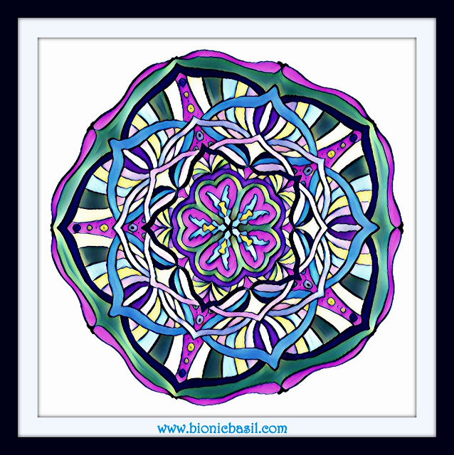 Mandalas on Monday ©BionicBasil® Colouring With Cats Mandala #111 coloured by Cathrine Garnell