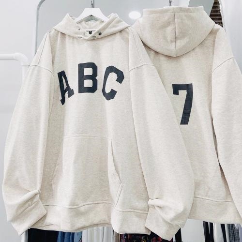 Áo khoác nỉ hoodie ABC lót bông oversize