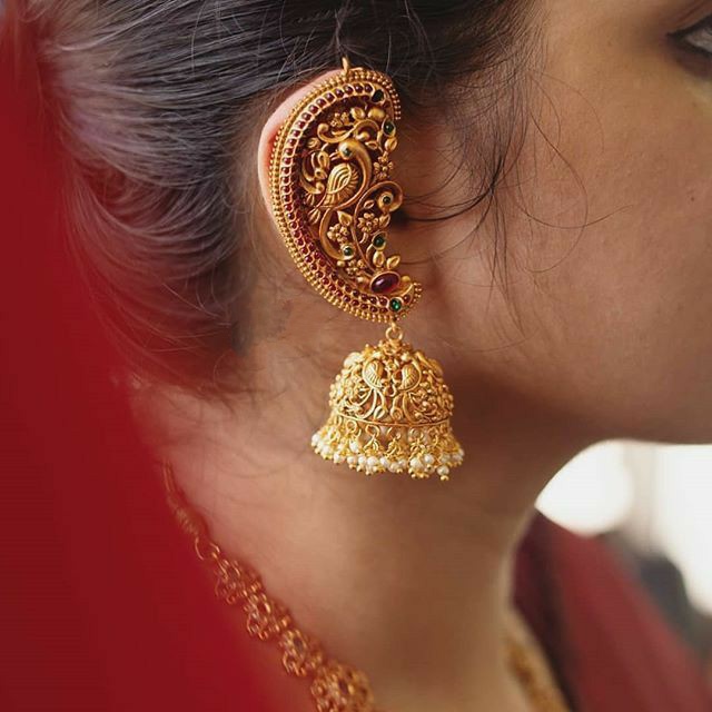 Golden jhumkaas earrings