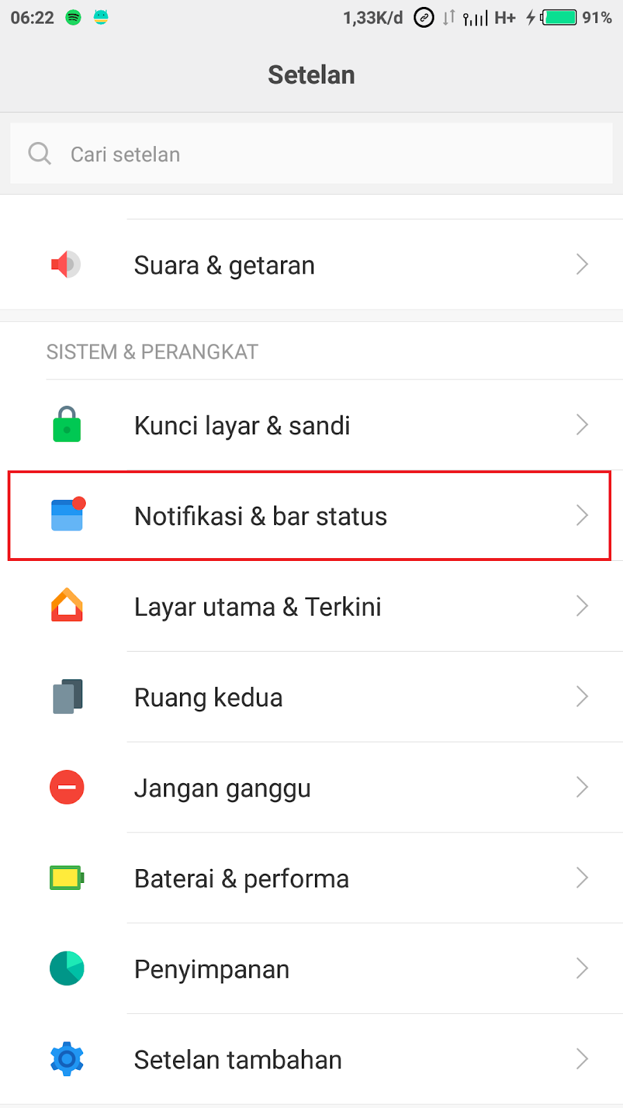 Cara Memunculkan Icon Notifikasi Aplikasi Di Bar Status Xiaomi
