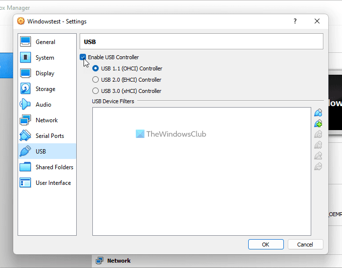 VirtualBox no pudo conectar el dispositivo USB a la máquina virtual