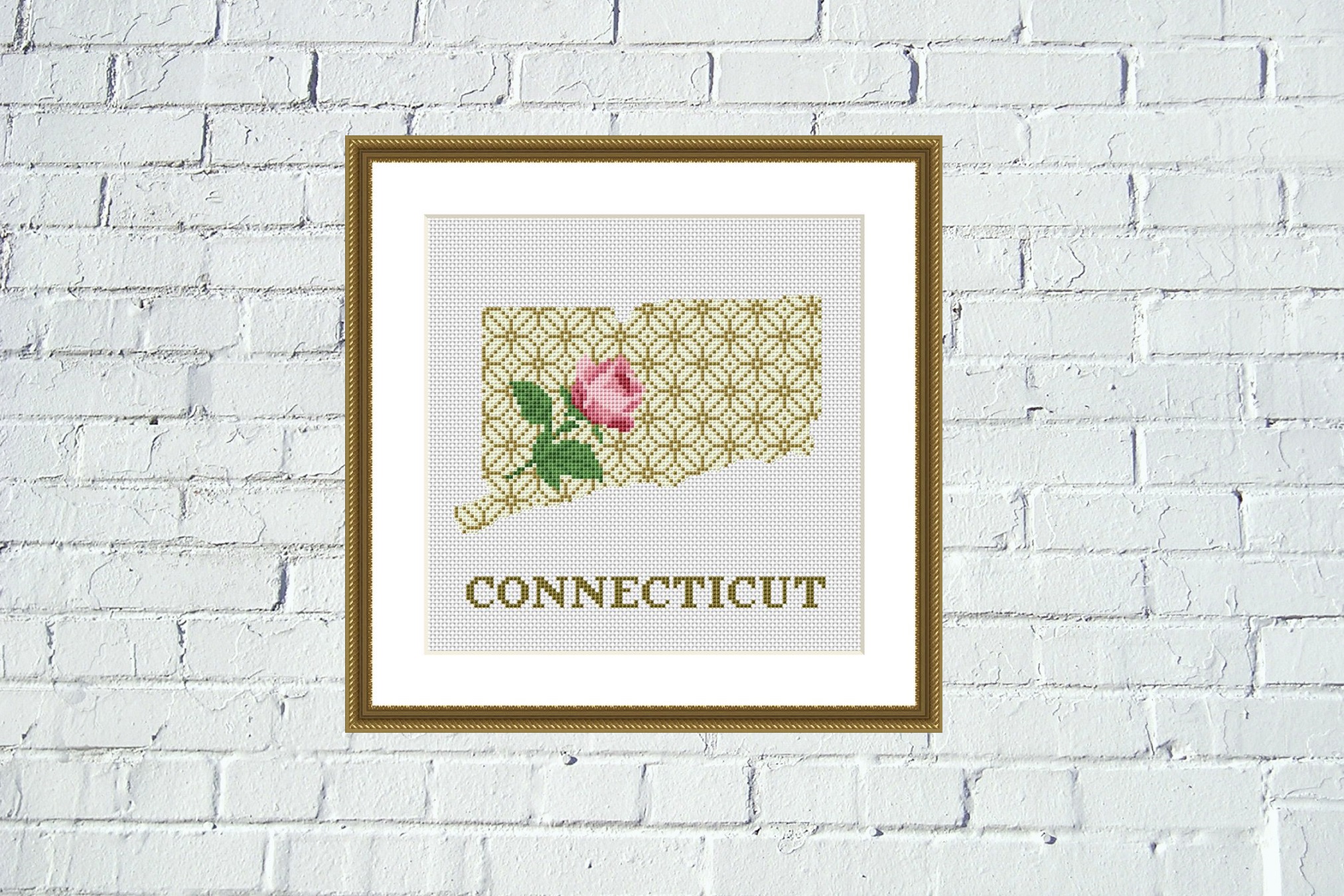 Tango Stitch easy cross stitch designs Connecticut map cross stitch