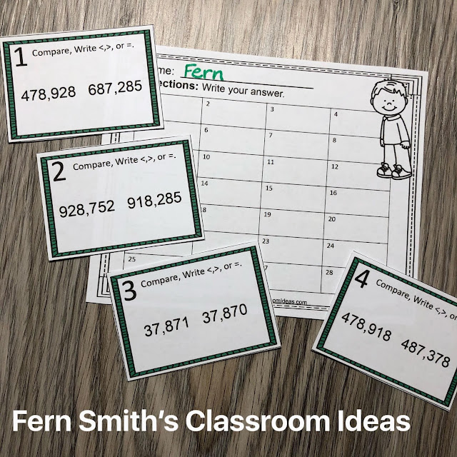 Click Here to Download This 4th Grade Go Math 1.3 Compare and Order Numbers Task Cards Resource Today for Your Class!