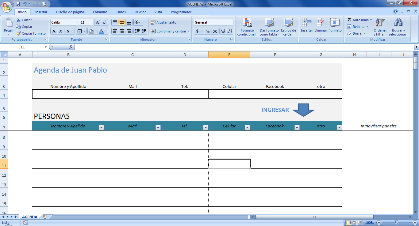 Mini Aplicaciones En Excel Agenda En Excel Address Book In Excel