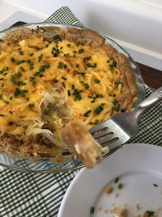 Redhead Says CHEDDAR AND RITZ CRACKER VIDALIA ONION PIE