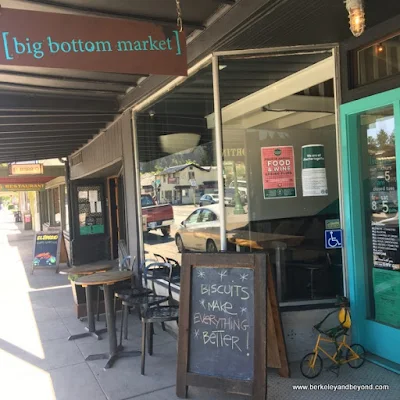 exterior of Big Bottom Market  in Guerneville, California