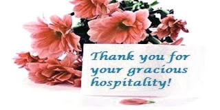Letter thanking for hospitality