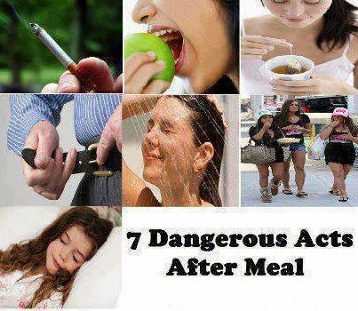 7 Tindakan Bahaya Selepas Makan