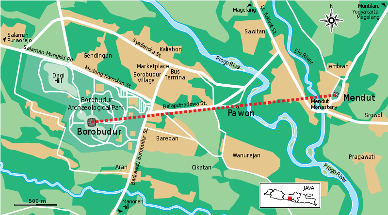 Mendut, Pawon y el Gran Borobudur de la isla de Java