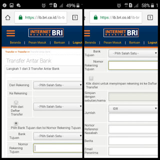 Cara Transfer uang sesama bank dan antar bank lewat BRI Internet Banking 2 Cara Transfer uang sesama bank dan antar bank lewat BRI Internet Banking