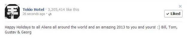 Facebook Oficial dos Tokio Hotel