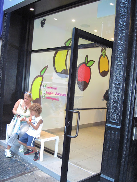 Cartoon fruit welcome those looking for a special Forbidden Fruit treat at this New in New York space.