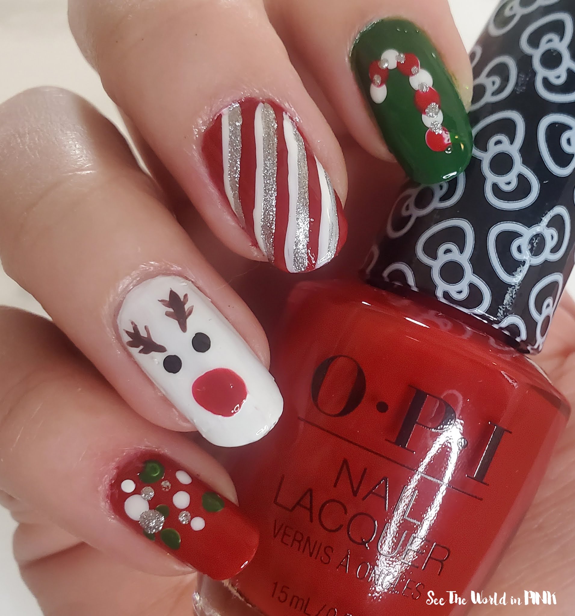 Manicure Monday - Christmas Reindeer Nails | See the World in PINK