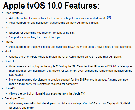 Apple tvOS 10.0 Features Apple tvOS 10.0 Features