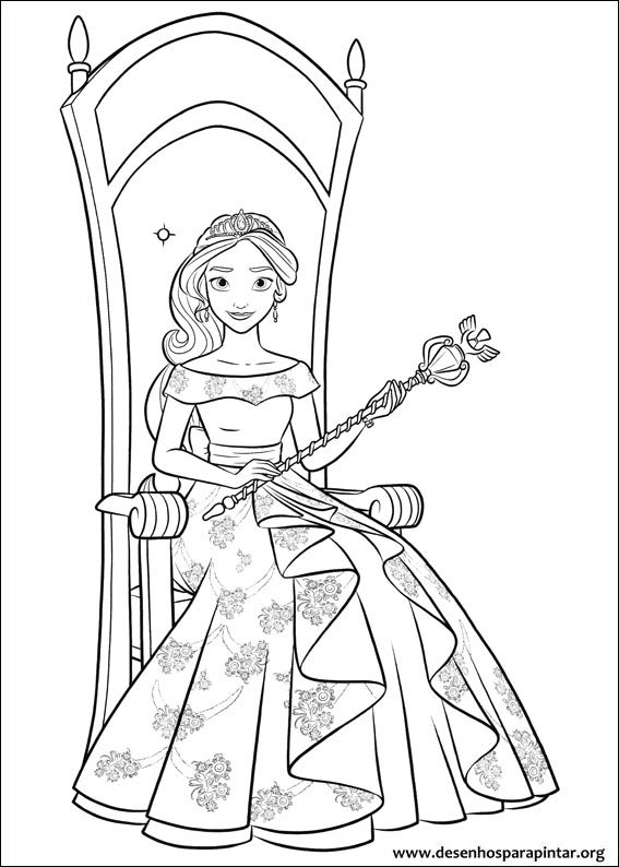 Coloring pages for kids free images Elena of Avalor coloring free