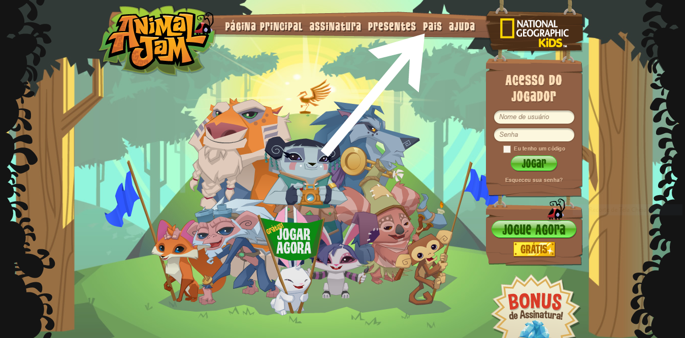 Cantinho Animal Jam Como trocar a senha da sua conta(03)