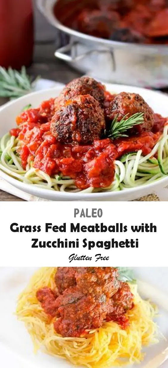 Paleo Recipe: Grass Fed Meatballs with Zucchini Spaghetti