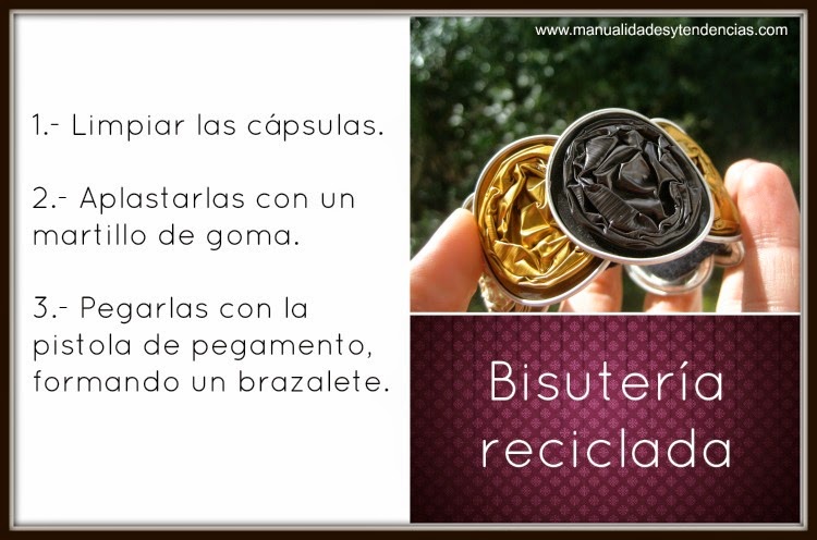 tutorial pulsera hecha con cápsulas de café