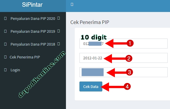 Masukkan NISN, Tanggal Lahir Siswa, dan Nama Ibu Kandung kemudian Klik Cek Data