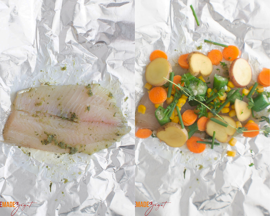Baked Tilapia in Foil Caribbean Style