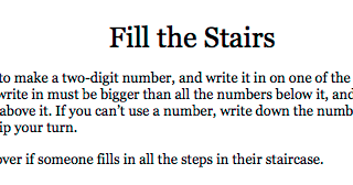 K-5 Math Burlington: Day 27- Fill the Stairs