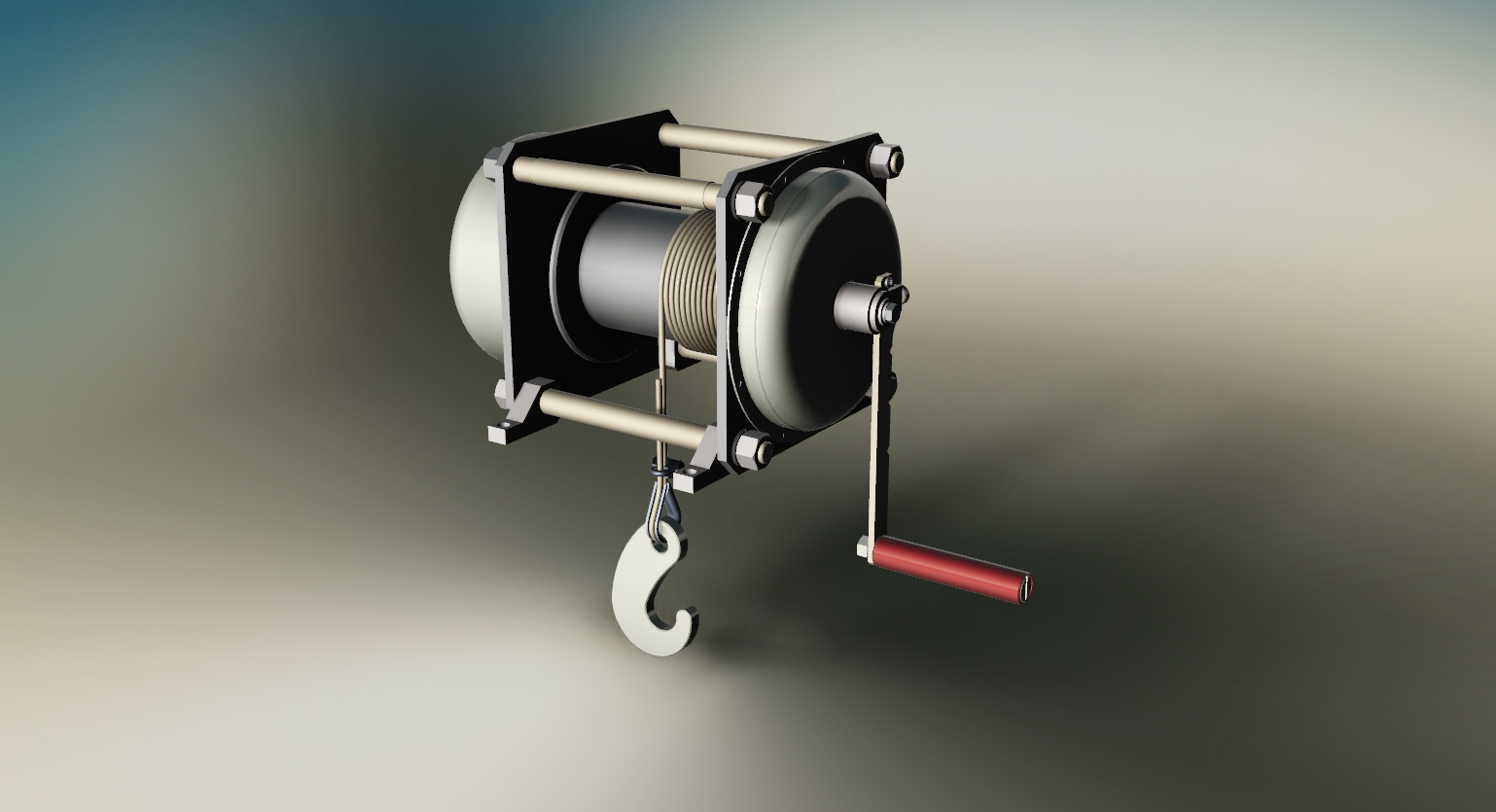 Hand winch, capacity 500 kg Download free 3D cad models 100112