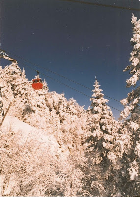 Gore's Old Red Gondola, March 1986, viewed from the Hawkeye trail. 

The Saratoga Skier and Hiker, first-hand accounts of adventures in the Adirondacks and beyond, and Gore Mountain ski blog.