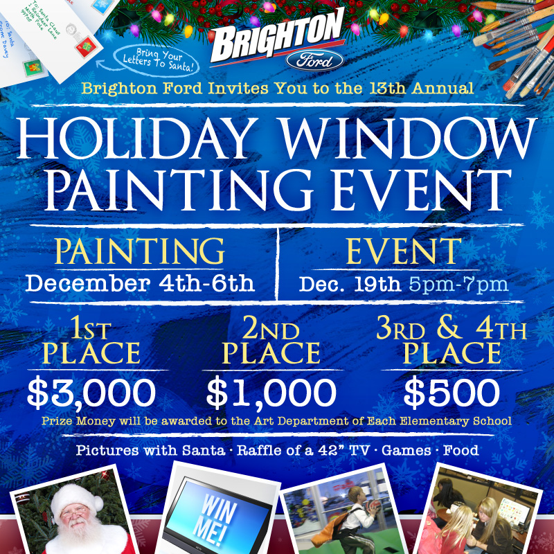 Holiday Window Painting at Brighton Ford
