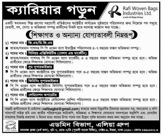 Jobs published in daily newspapers