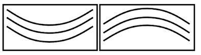 diagram of two planks next to each other, one with wood grain in smiley-face (curving upwards) orientation and the other with a frowny-face (curving downwards) orientation