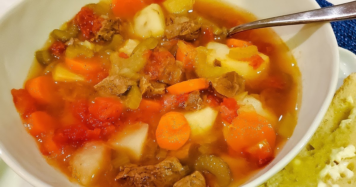 Slice of Southern Mom's Homemade Vegetable Beef Soup Revisited