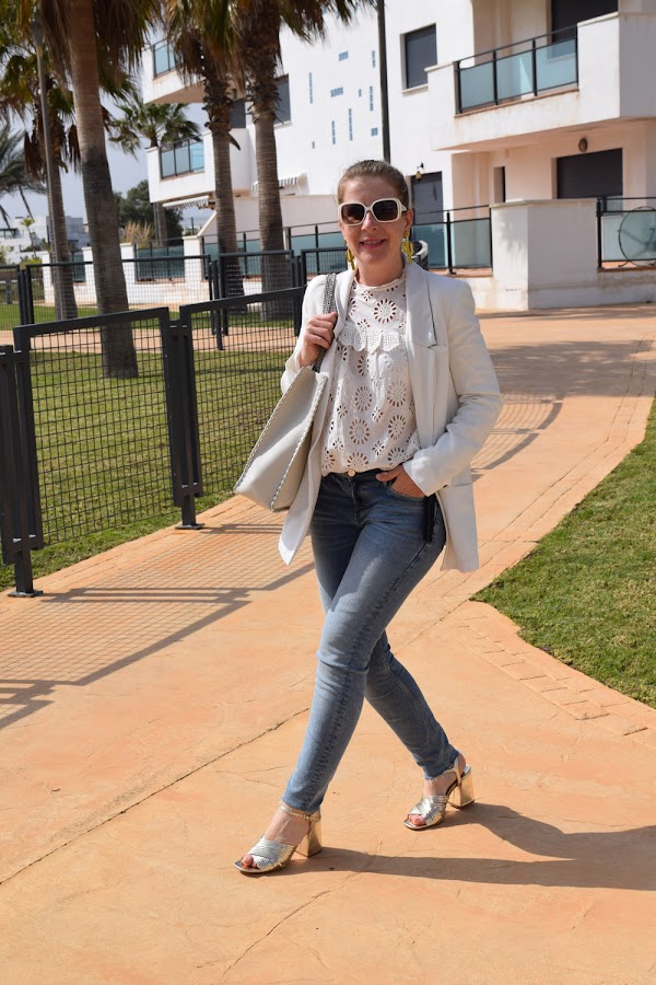 Blazer blanca primavera