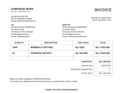 cara membuat invoice di word dengan 11 contoh template gratis