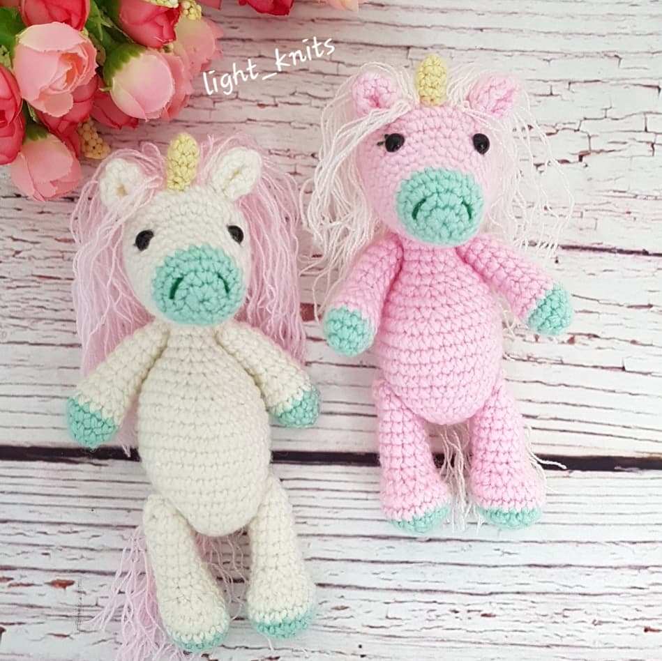 Вязаные единороги крючком