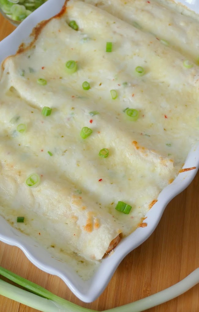 Shrimp and Crab Seafood Enchiladas with Jalapeno Cream Sauce Recipe