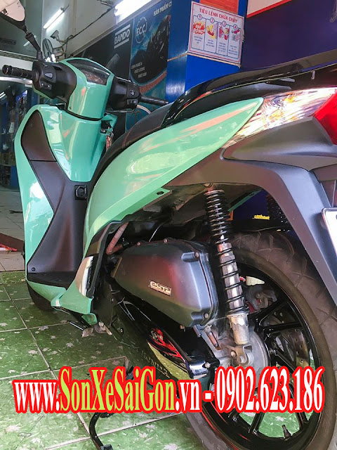 Sơn xe Honda Sh màu xanh ngọc cực đẹp. - SƠN XE SÀI GÒN