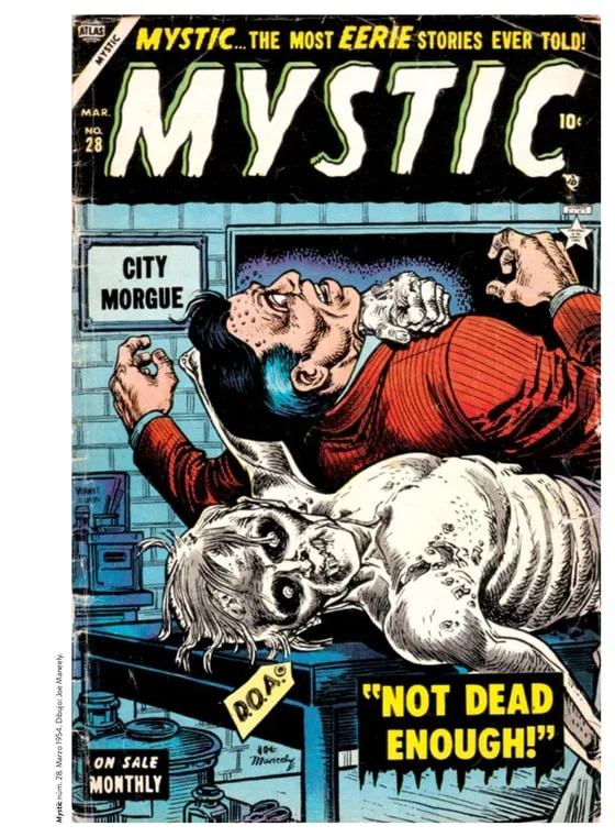Mystic #28, marzo 1954, portada de Joe Maneely