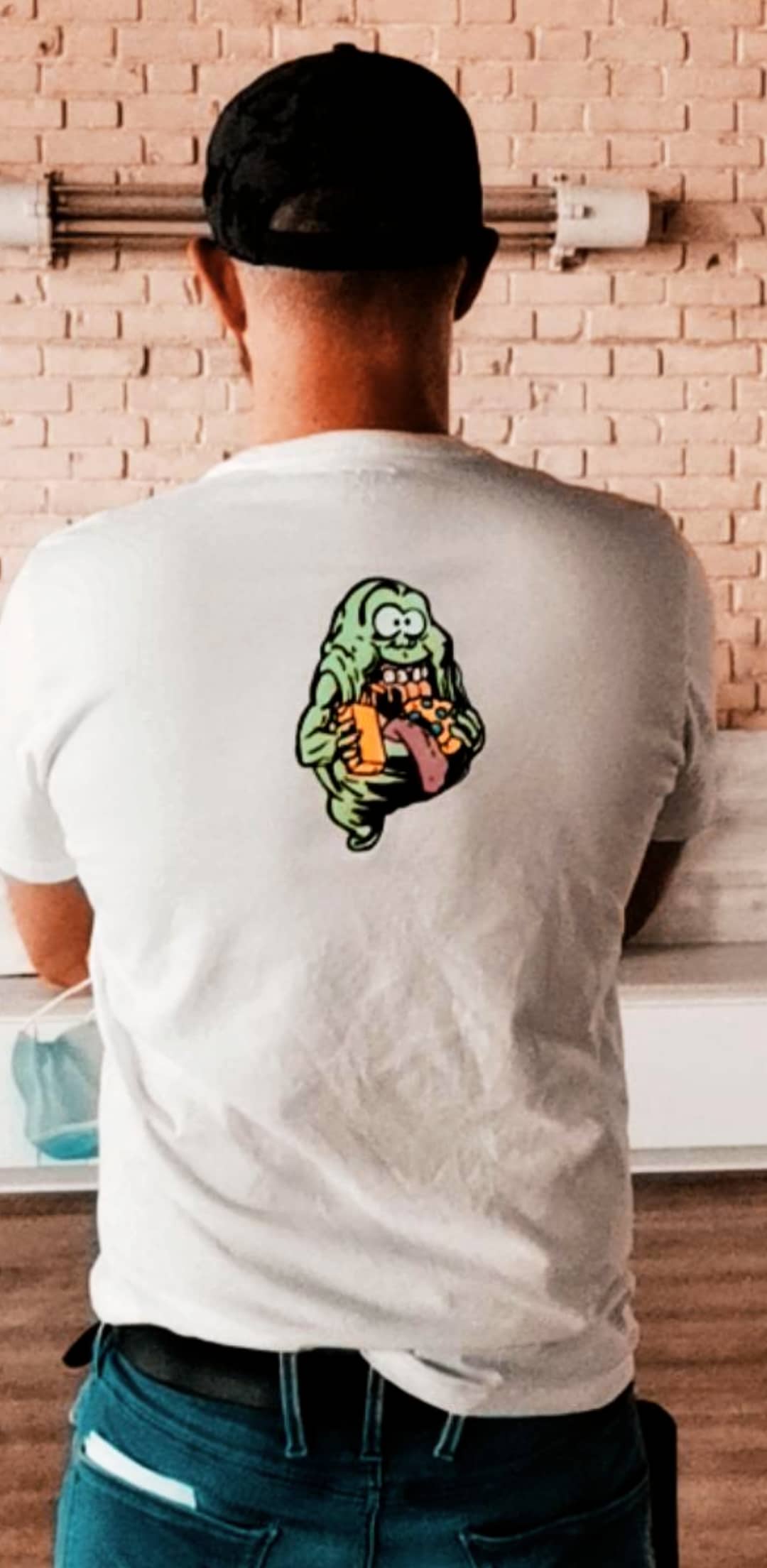 Slimer T-Shirt umgesetzt mit Cricut Joy