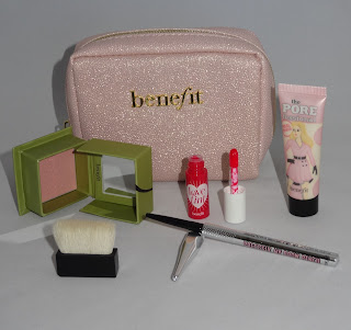Review Benefit Dandelion blush, The POREfessional Pearl, Precisely My Brow Pencil, Lovetint