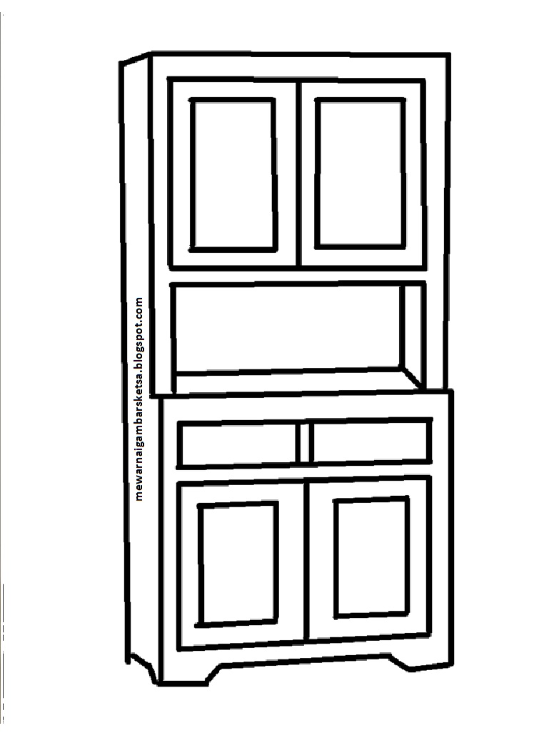  Mewarnai  Gambar  Mewarnai  Gambar  Sketsa Lemari  3