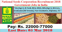 National Seeds Corporation Recruitment 2018