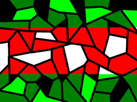 Mosaik mit Rot und Grün