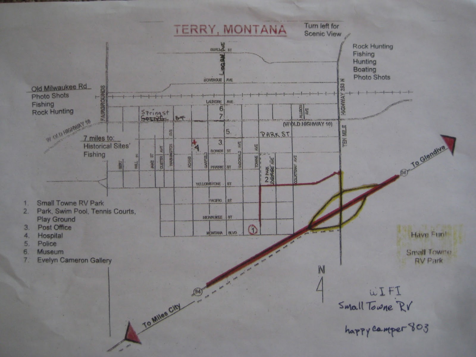 Follow Us In Our Travels Small Towne RV Park, Terry, Montana