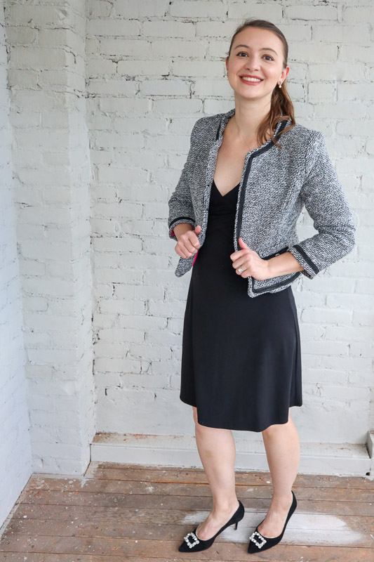 chanel inspired boucle jacket